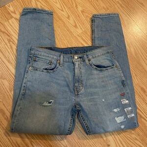 Levis Men's 512 light wash distressed Slim Taper Jeans Size 32×32